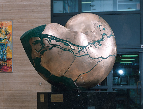 bronzen beeld nautilus