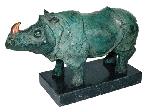 beeld rhinocerus brons tom waakop reijers